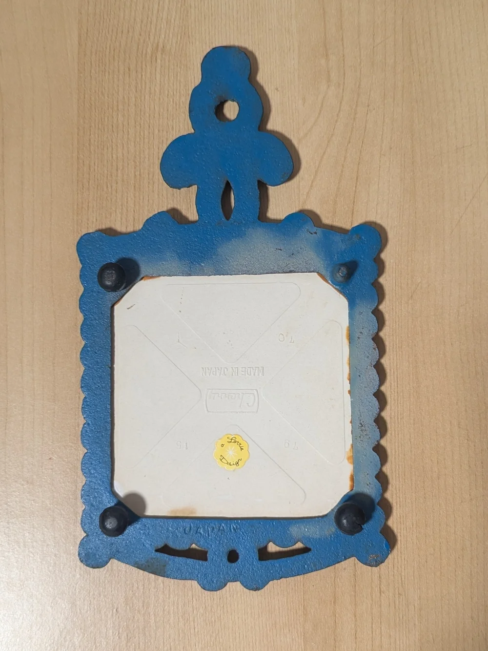 Vintage Cast Iron Ceramic Trivet (Made In Japan)